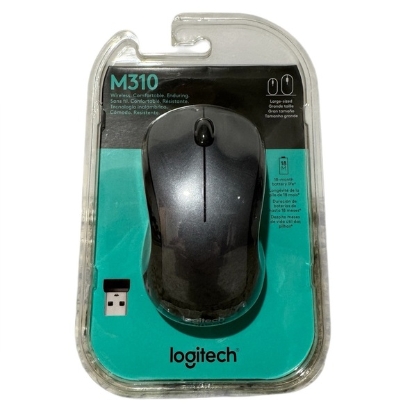 Logitech M310 Wireless Mouse Black USB - New in Package - Picture 1 of 7